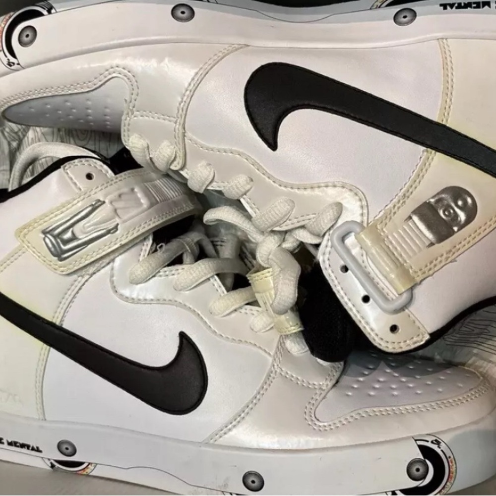 Nike White and Black High-Top Sneakers